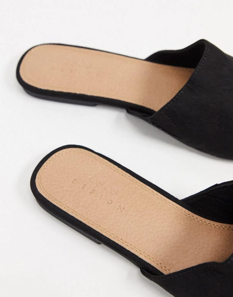 商品ASOS|ASOS DESIGN Lava pointed flat mules in black,价格¥75,第2张图片详细描述