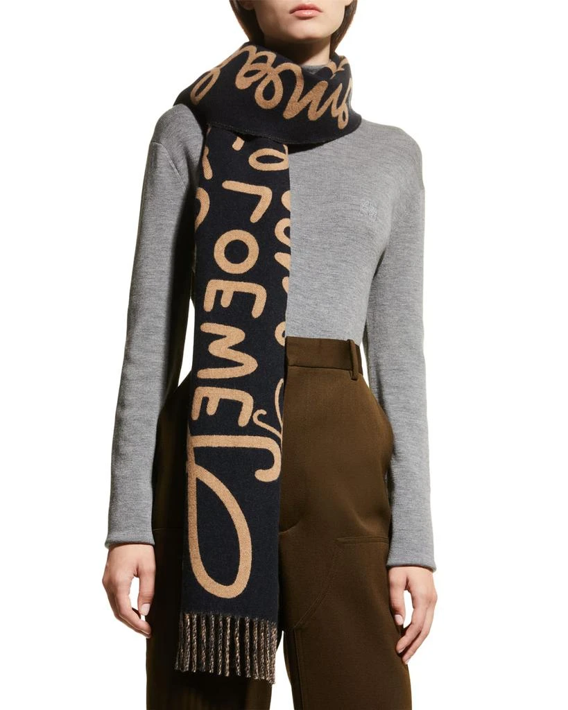 商品Loewe|Logo Reversible Cashmere-Blend Scarf,价格¥4274,第3张图片详细描述