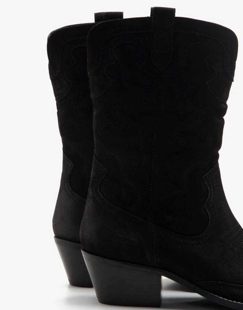 商品Off The Hook|OFF THE HOOK SOHO knee leather cowboy boots in black,价格¥671,第3张图片详细描述