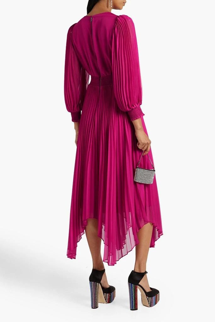 商品Alice + Olivia|Sion smocked pleated chiffon midi dress,价格¥1849,第3张图片详细描述