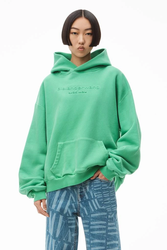 商品Alexander Wang|EMBOSSED LOGO HOODIE IN TERRY,价格¥1490,第2张图片详细描述