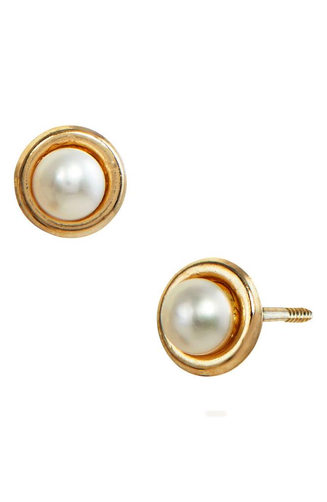 14K Gold & Cultured Freshwater Pearl Stud Earrings商品第1张图片规格展示