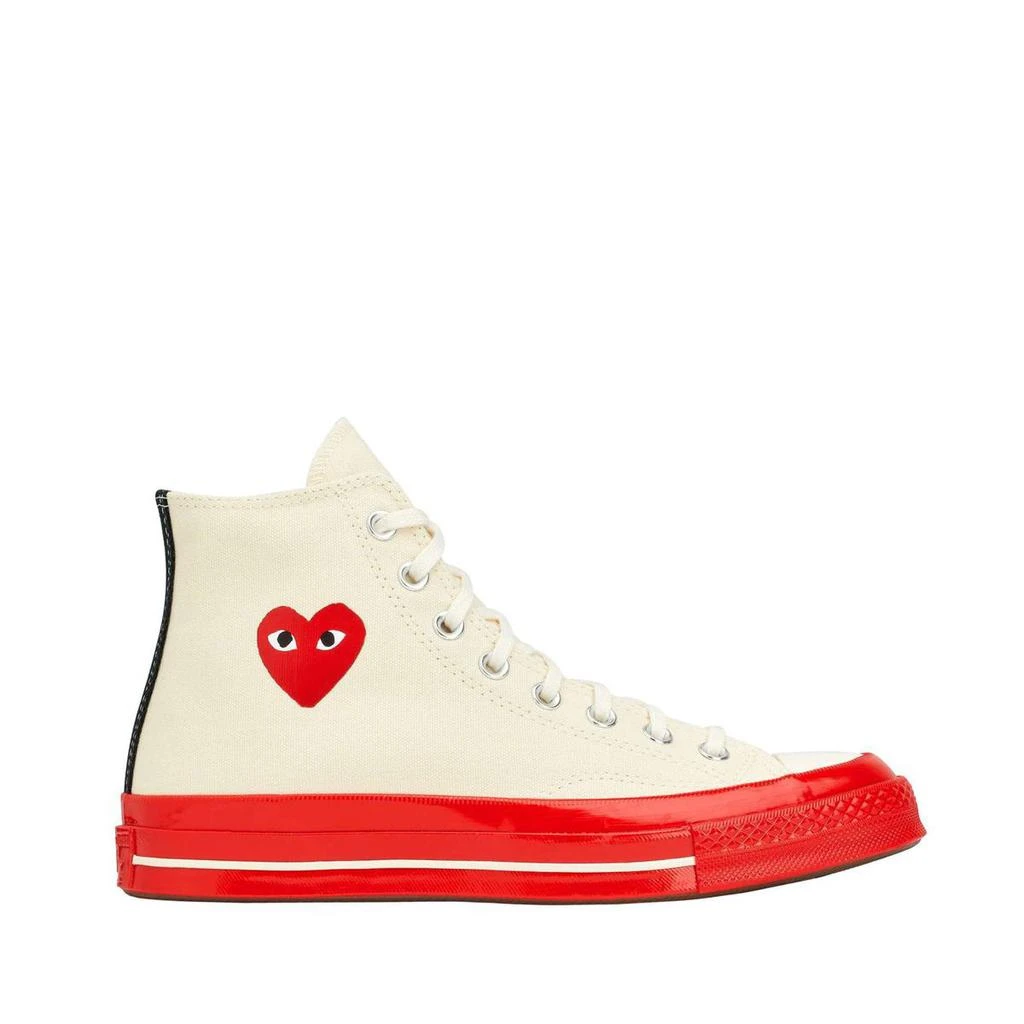 商品Comme des Garcons|COMME DES GARÇONS PLAY CONVERSE CHUCK 70 RED SOLE HIGH CREAM,价格¥1480,第1张图片