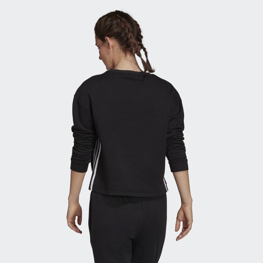 商品Adidas|Women's adidas Primegreen Essentials Comfort Fleece Loose Cropped 3-Stripes Sweatshirt,价格¥185,第5张图片详细描述