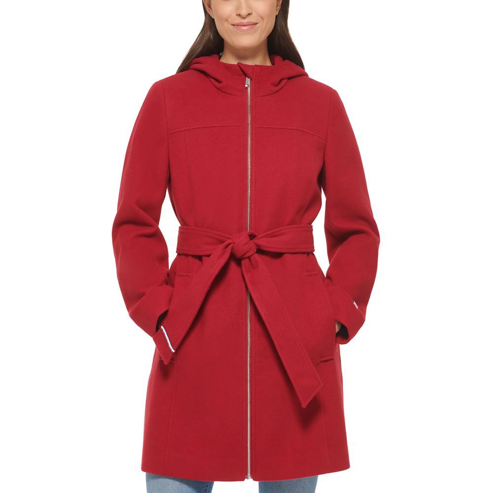 Women's Belted Hooded Coat商品第4张图片规格展示
