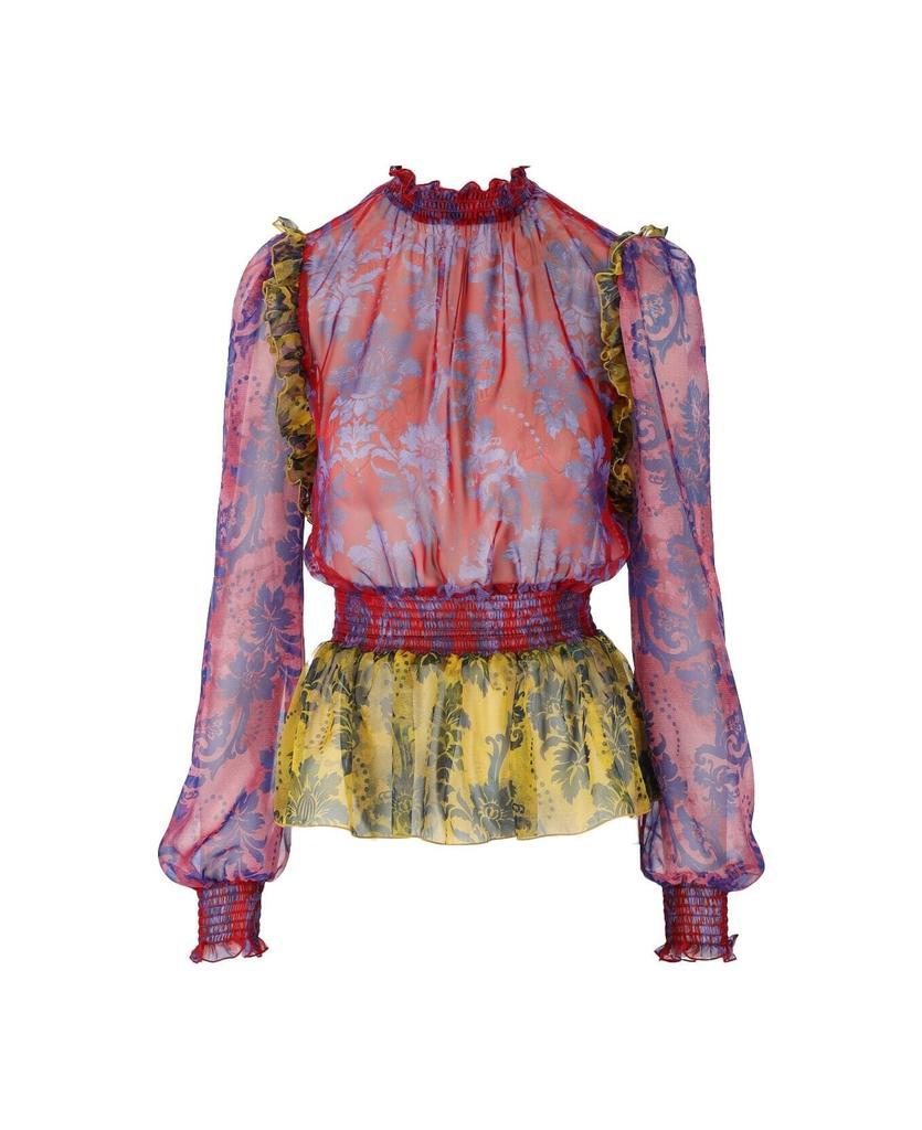 商品Versace|Versace Jeans Couture Tapestry Multicolor Blouse,价格¥3056,第1张图片