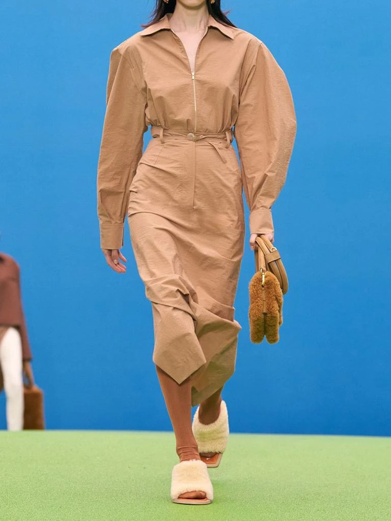 商品Jacquemus|La Robe Uzco Cotton Canvas Midi Dress,价格¥1533,第3张图片详细描述