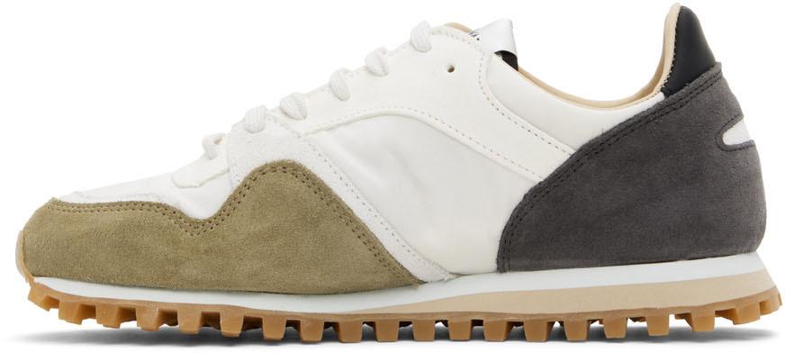 White & Khaki Marathon Trail Low Mix Sneakers商品第3张图片规格展示