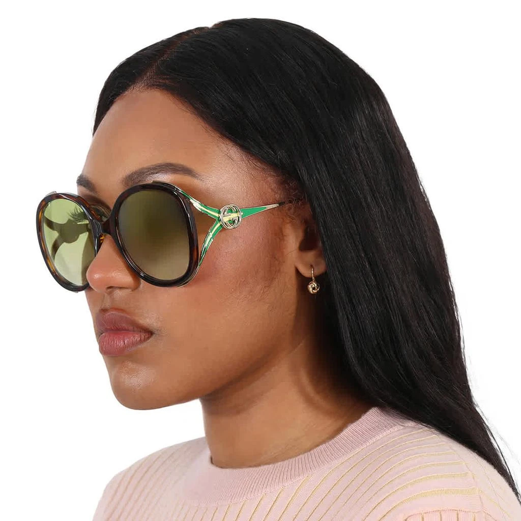 商品Gucci|Gradient Green Butterfly Ladies Sunglasses GG0226S 006 56,价格¥1053,第2张图片详细描述