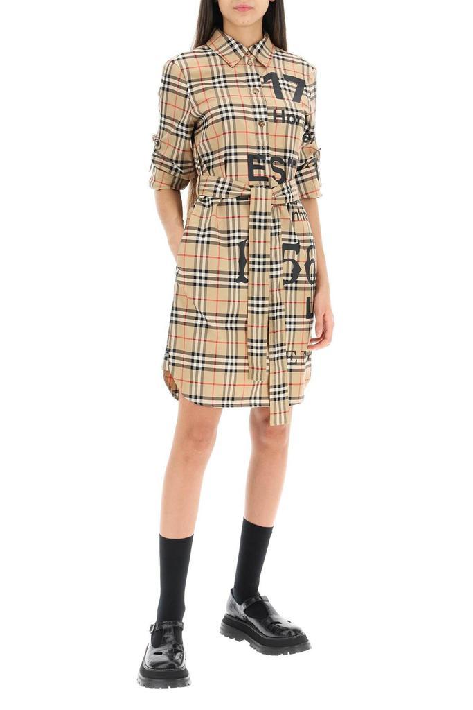 商品Burberry|'KARI' HORSEFERRY PRINT SHIRT MINI DRESS,价格¥5035,第4张图片详细描述
