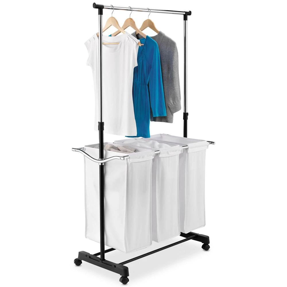 商品Honey Can Do|Rolling Laundry Cart with Hanging Bar,价格¥664,第1张图片