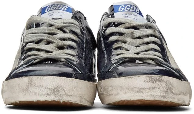 商品Golden Goose|Navy & Grey Patent Superstar Sneakers,价格¥4739,第2张图片详细描述