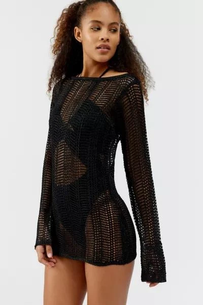 商品Urban Outfitters|UO Lydia Semi-Sheer Crochet Mini Dress,价格¥378,第4张图片详细描述