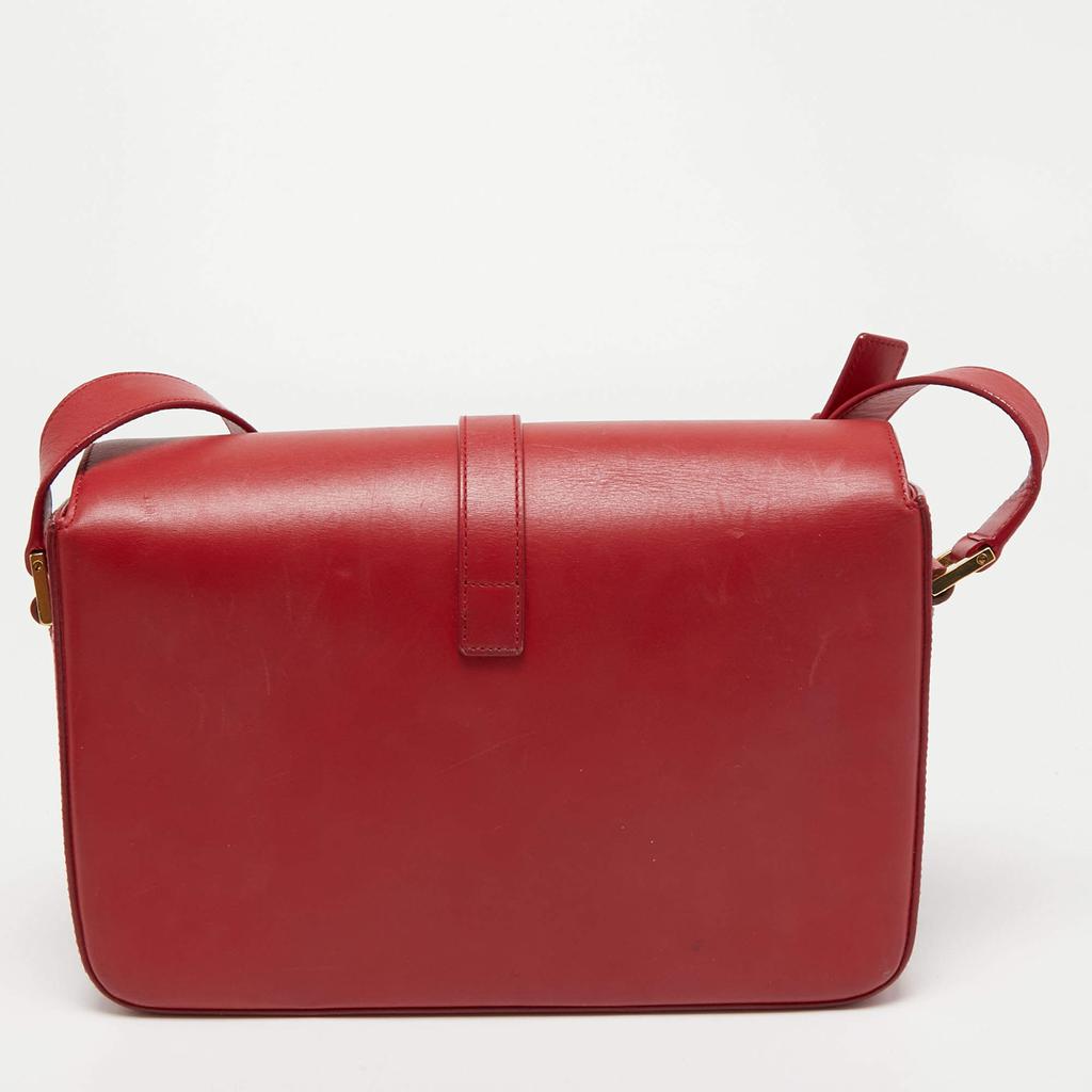 Saint Laurent Red Leather Medium Monogram Universite Shoulder Bag商品第4张图片规格展示