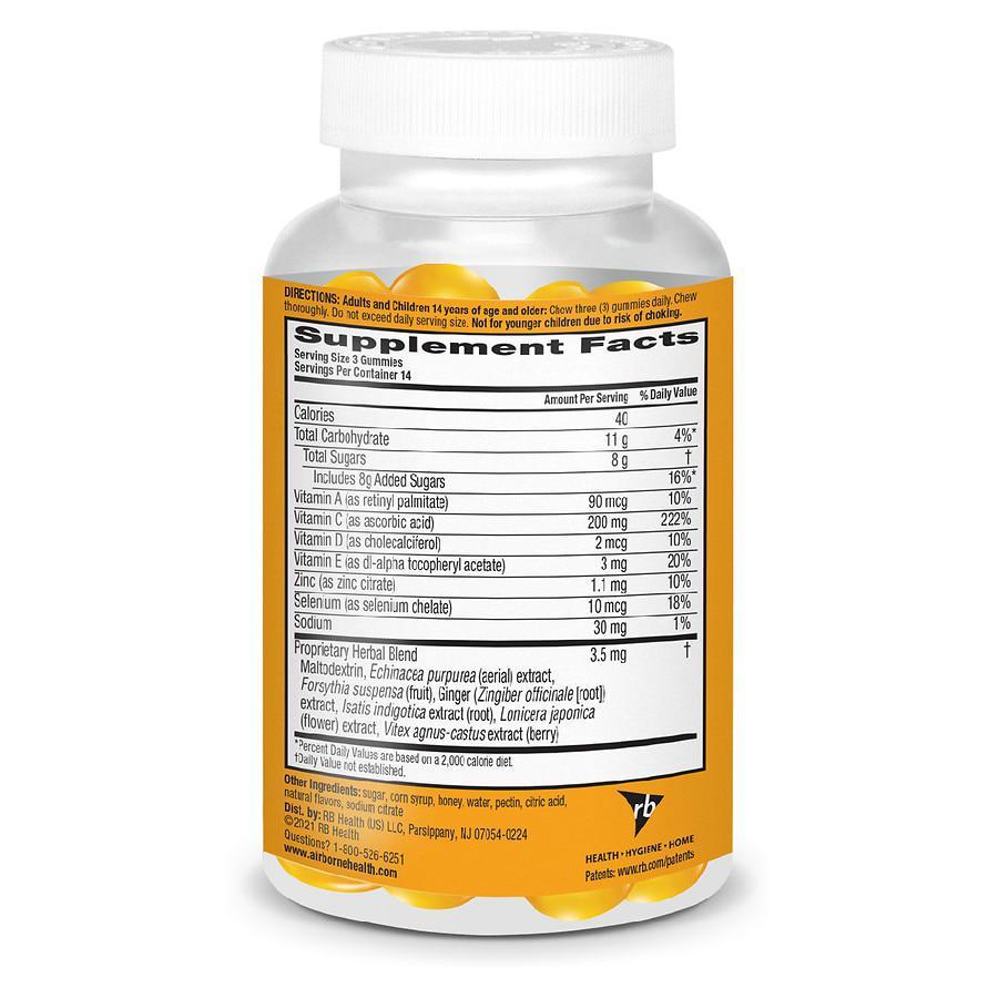 商品Airborne|Vitamin C D E, Zinc and Immune Support Supplement Gummies Honey Lemon,价格¥123,第6张图片详细描述