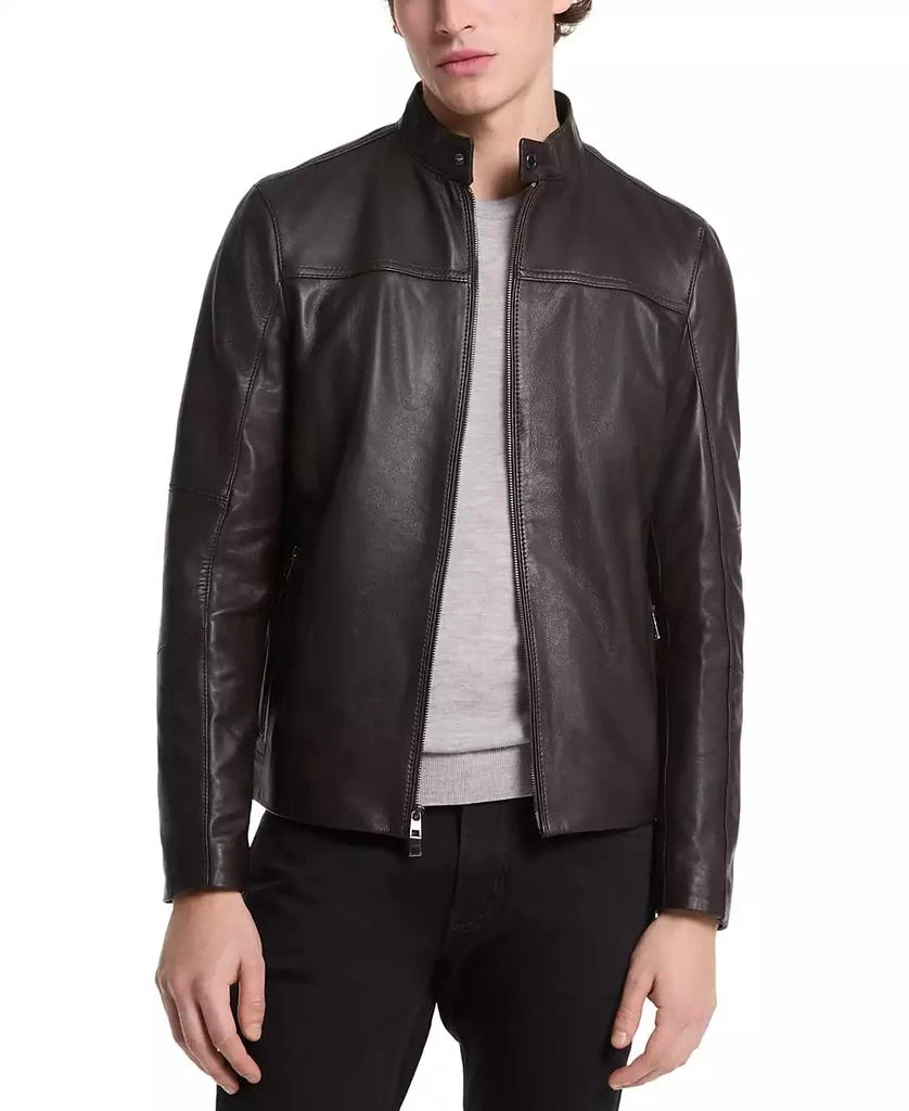 商品Michael Kors|男士皮革赛车夹克，专为梅西百货打造,价格¥3033,第1张图片