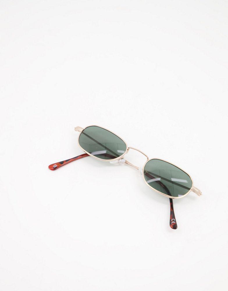 ASOS DESIGN mini square sunglasses in gold metal商品第2张图片规格展示