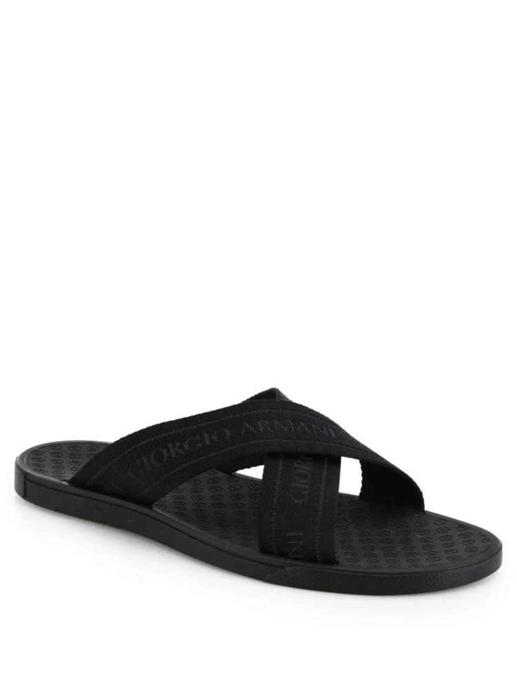 商品Giorgio Armani|Rubber Criss Cross Sandals,价格¥2438,第1张图片