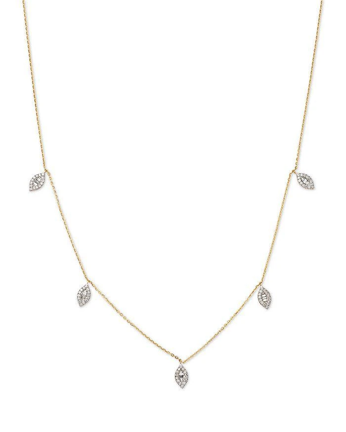 商品Bloomingdale's Fine Collection|Bloomingdale's Fine Jewelry Diamond Baguette & Round Cluster Droplet Collar Necklace in 14K Yellow Gold, 0.40 tcw,价格¥12702,第1张图片详细描述