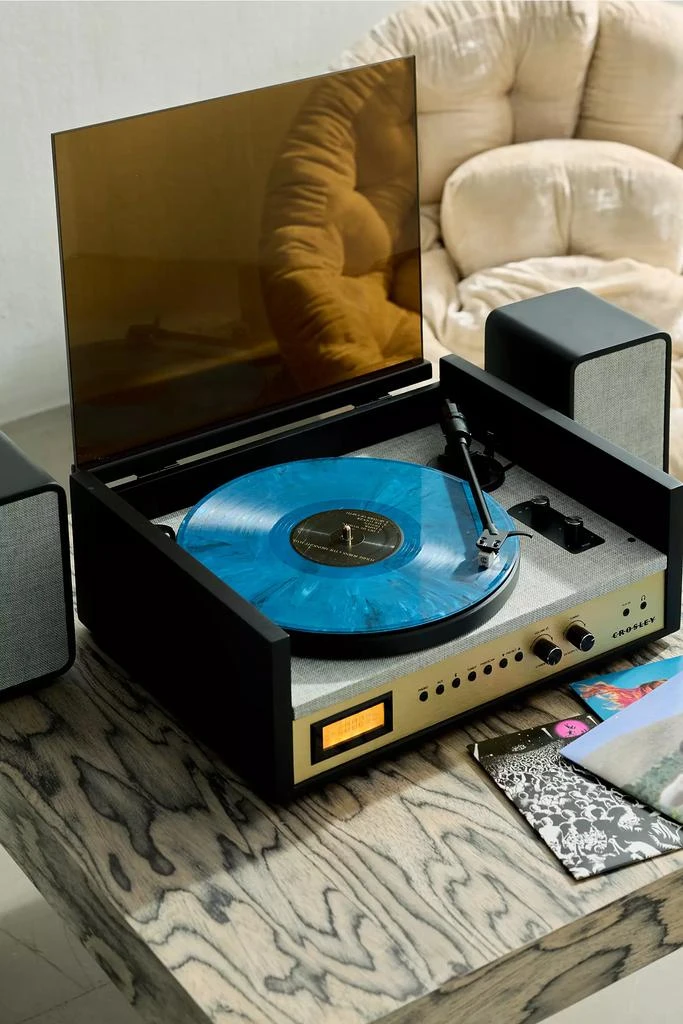 商品Crosley|Crosley Coda Record Player & Speaker Shelf System,价格¥1982,第1张图片