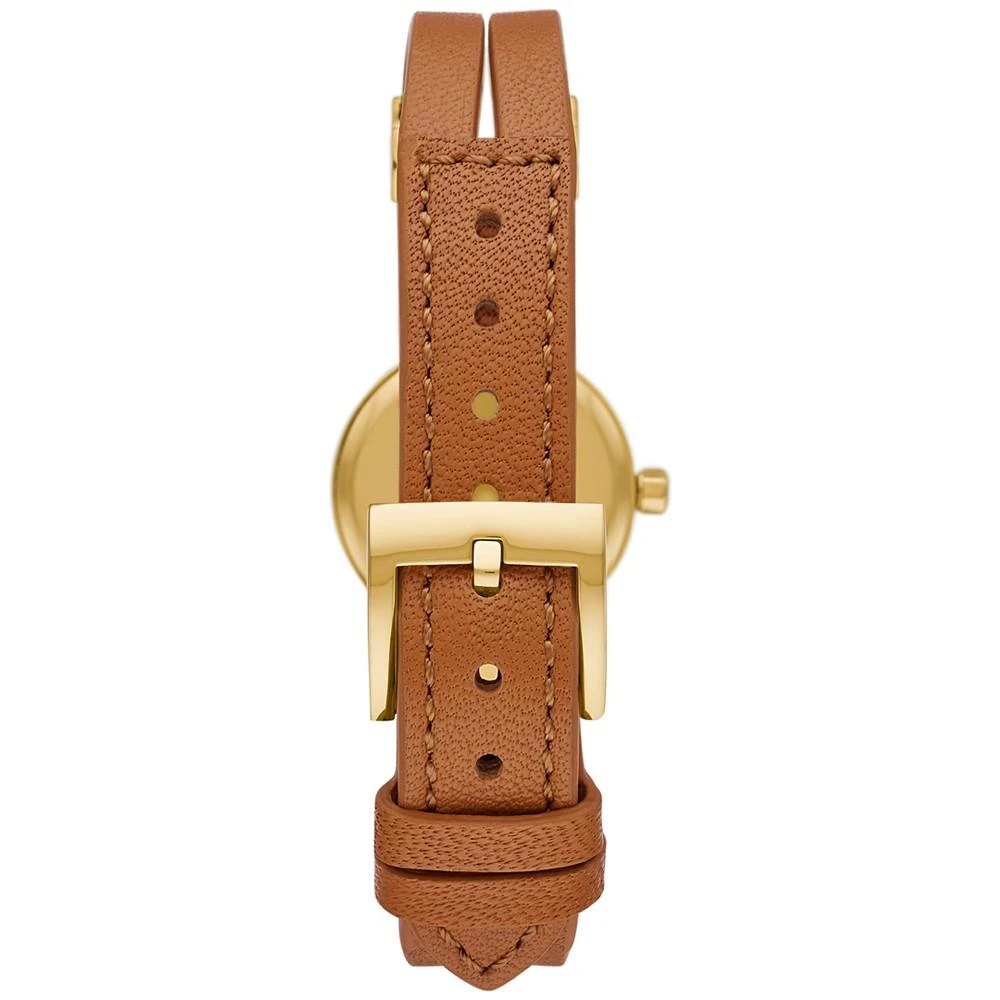 商品Tory Burch|Women's Gold-Tone Logo Brown Leather Strap Watch 22mm,价格¥1690,第3张图片详细描述