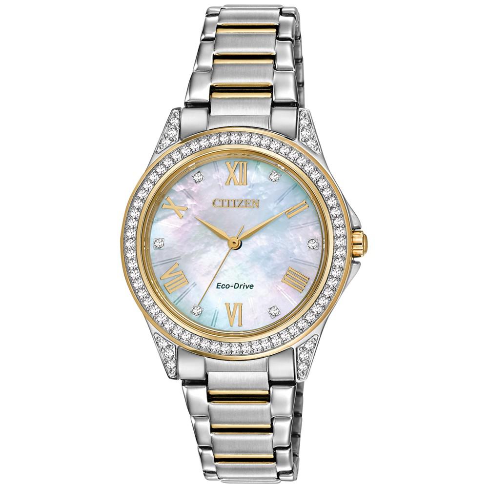 Drive From Eco-Drive Women's Two-Tone Stainless Steel Bracelet Watch 34mm商品第1张图片规格展示