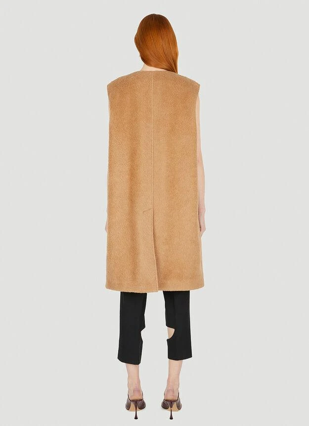 商品Burberry|Collarless Sleeveless Coat in Camel,价格¥21253,第4张图片详细描述