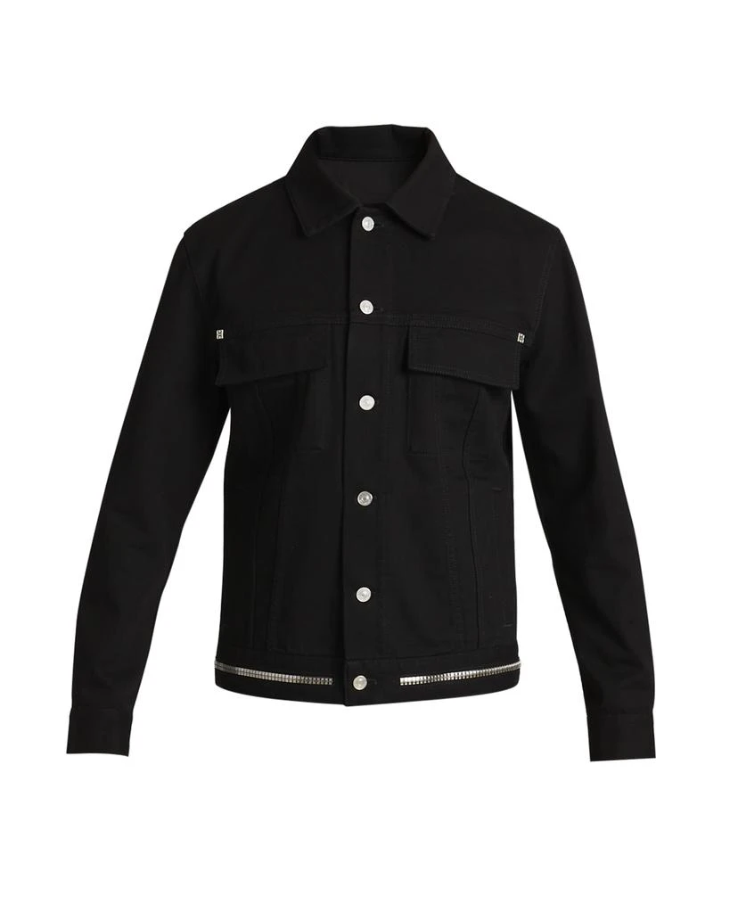 商品Givenchy|Men's 4G Denim Jacket w/ Zipper Detail,价格¥4852,第2张图片详细描述