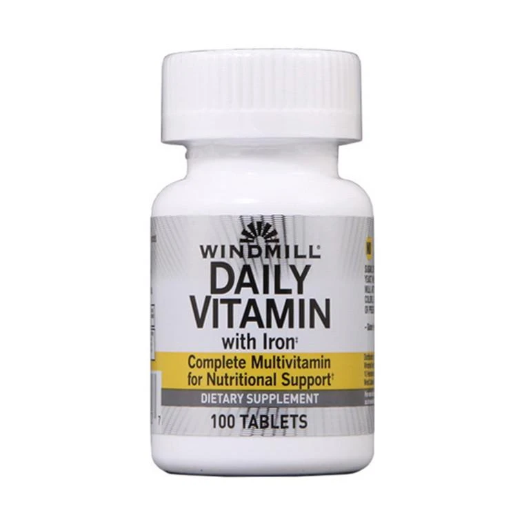 商品Windmill Vitamins|Windmill Daily Vitamin Tablets With Iron Tablets, 100 Ea,价格¥40,第1张图片