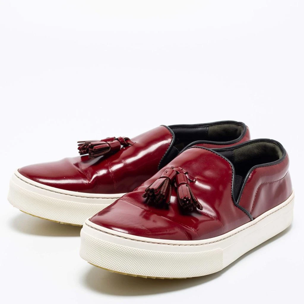 商品[二手商品] Celine|Celine Burgundy Patent Leather Tassel Slip-On Sneakers Size 39,价格¥1345,第2张图片详细描述