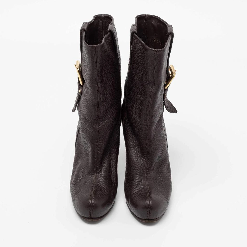 商品[二手商品] Louis Vuitton|Louis Vuitton Dark Brown Leather Ankle Length Boots 37.5,价格¥2032,第3张图片详细描述