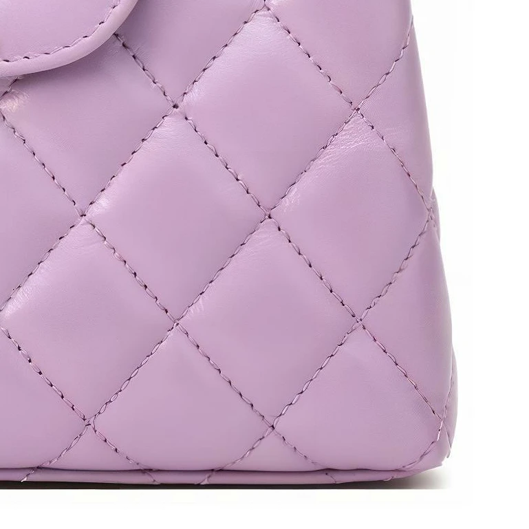 商品[国内直发] Chanel|香奈儿 24P Kelly 金标链条带手柄 亮面小牛皮 单肩斜挎手提包 迷你 女款 香芋紫,价格¥48978,第4张图片详细描述