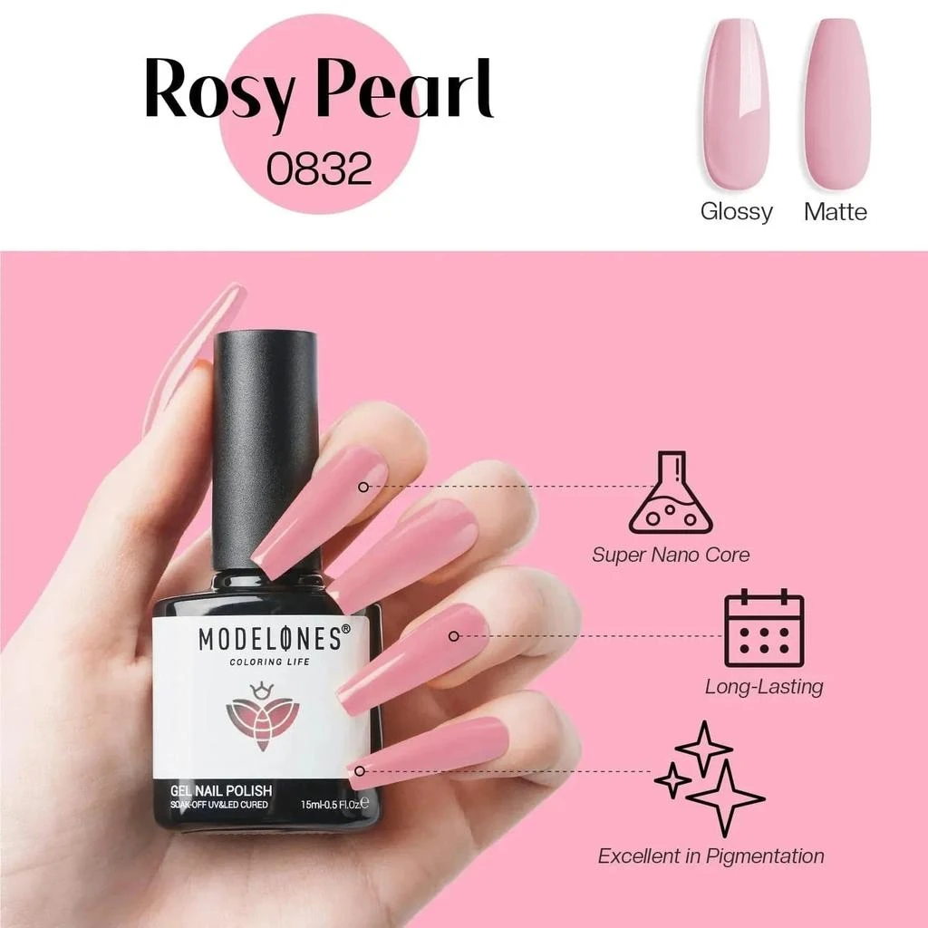 商品[国内直发] MODELONES|Barbie Pink - 12Pcs Gel Nail Polish Kit With Nail Lamp,价格¥298,第4张图片详细描述