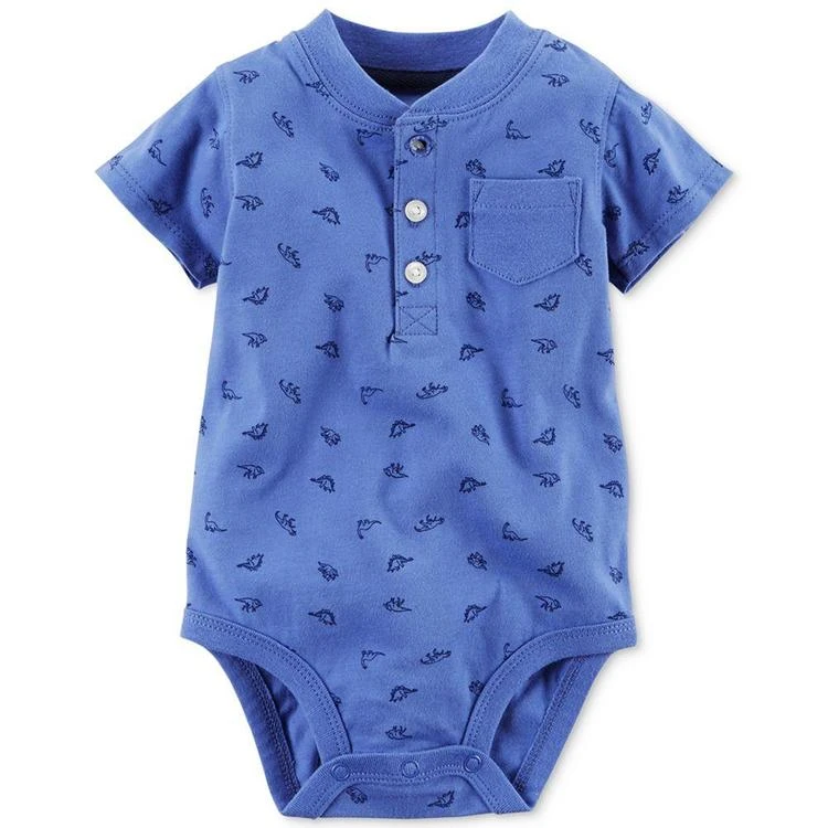 商品Carter's|Dinosaur-Print Henley Bodysuit, Baby Boys (0-24 months),价格¥45,第1张图片