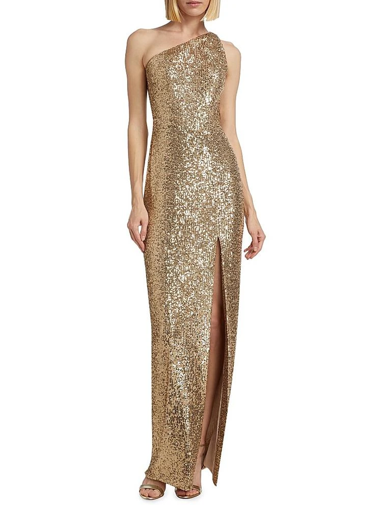 商品Pamella Roland|Sequin One-Shoulder Gown,价格¥11066,第3张图片详细描述