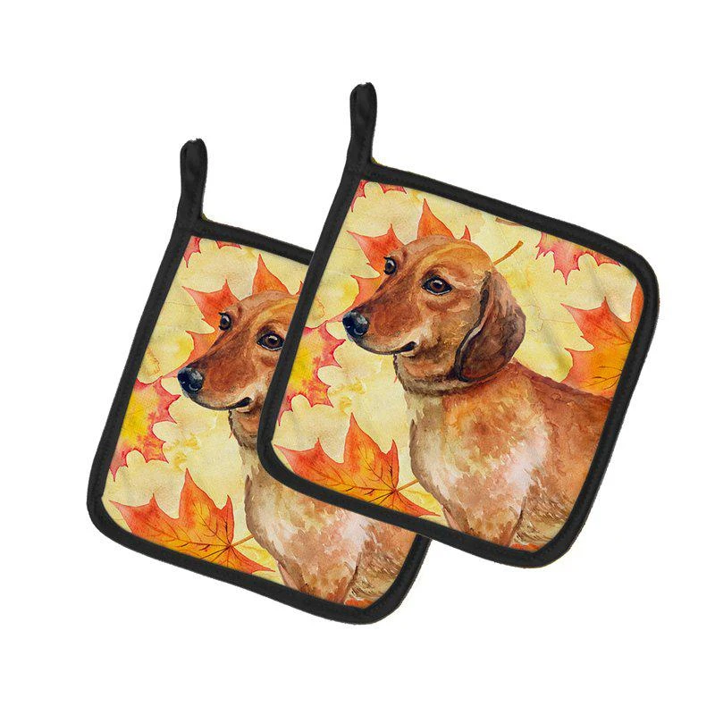 商品Caroline's Treasures|Dachshund Fall Pair of Pot Holders,价格¥170,第1张图片