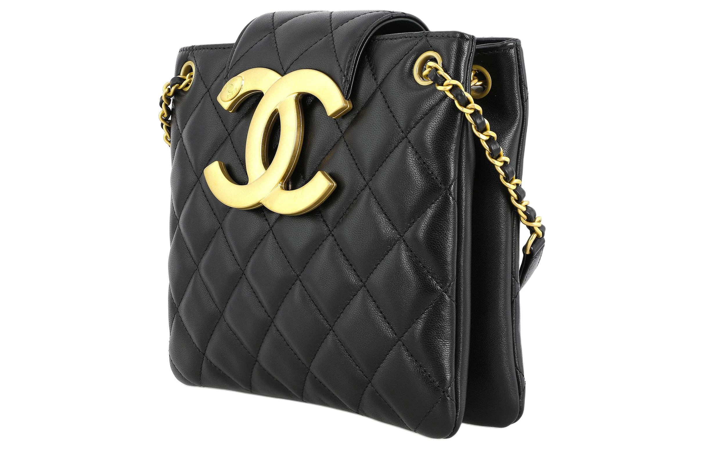 商品[国内直发] Chanel|香奈儿 24C 早春度假系列 大Logo 羊皮 托特包Tote包购物袋斜挎单肩包 女款 黑色 24年新款,价格¥38734,第3张图片详细描述