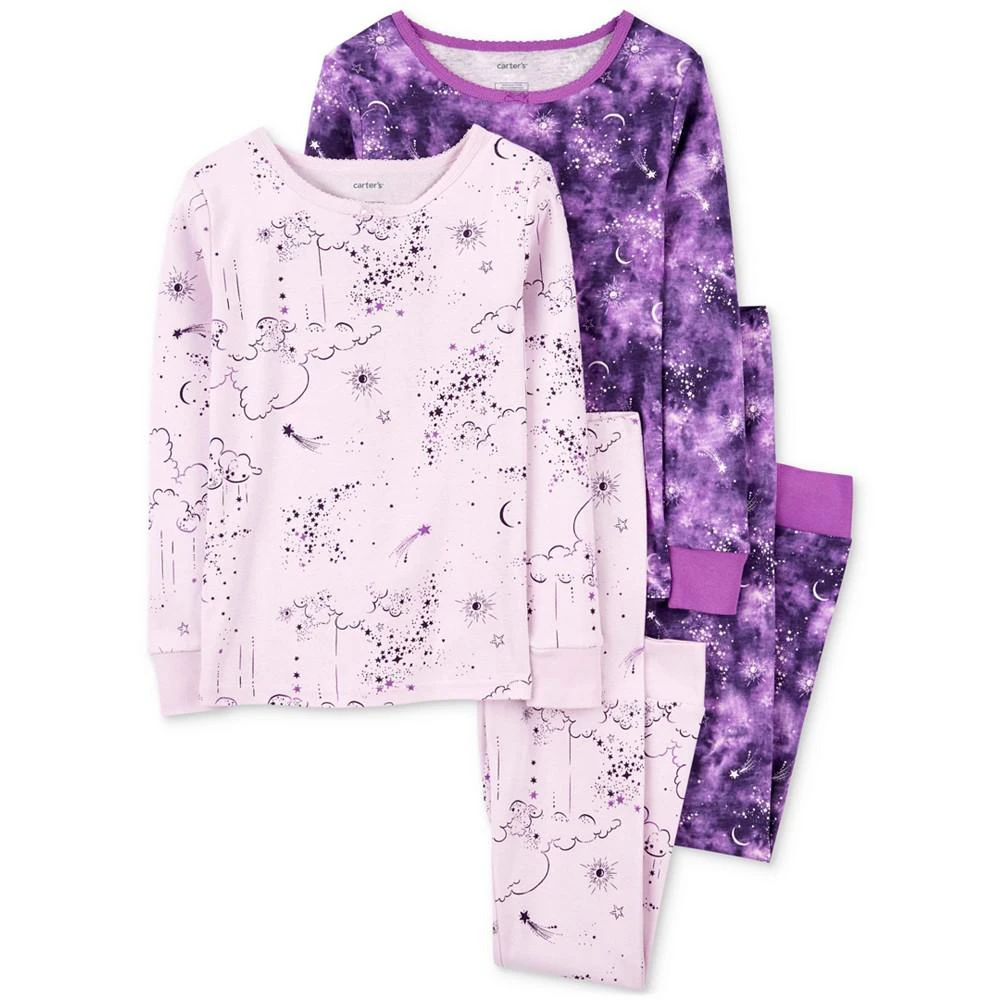 商品Carter's|Big Girls Space 100% Snug-Fit Cotton Pajamas, 4 Piece Set,价格¥129,第1张图片