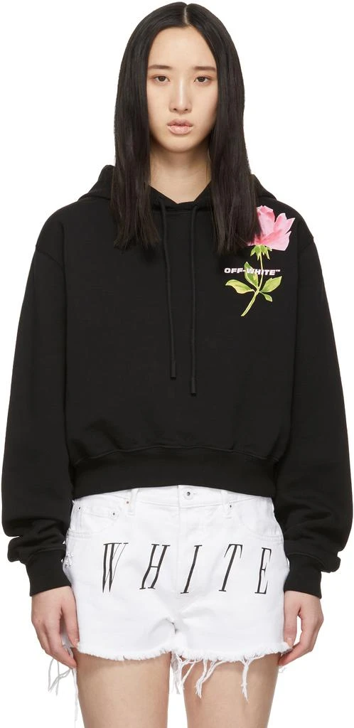 商品Off-White|Black Cropped Flower Hoodie,价格¥2456,第1张图片