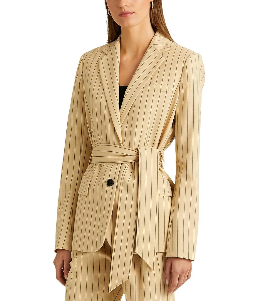 商品Ralph Lauren|Petite Striped Wool Crepe Blazer,价格¥1240,第1张图片