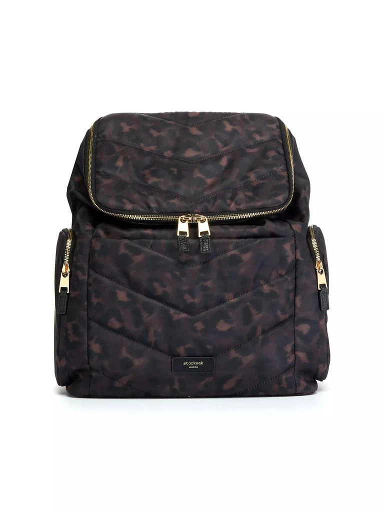 商品Storksak|Alyssa Leopard Print Convertible Padded Diaper Backpack,价格¥898,第1张图片