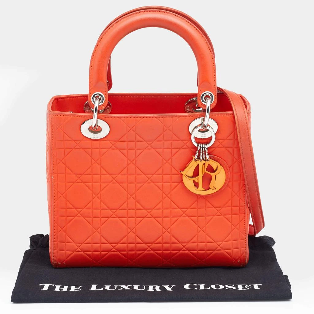 Dior Orange Cannage Embossed Leather Medium Lady Dior Tote 商品