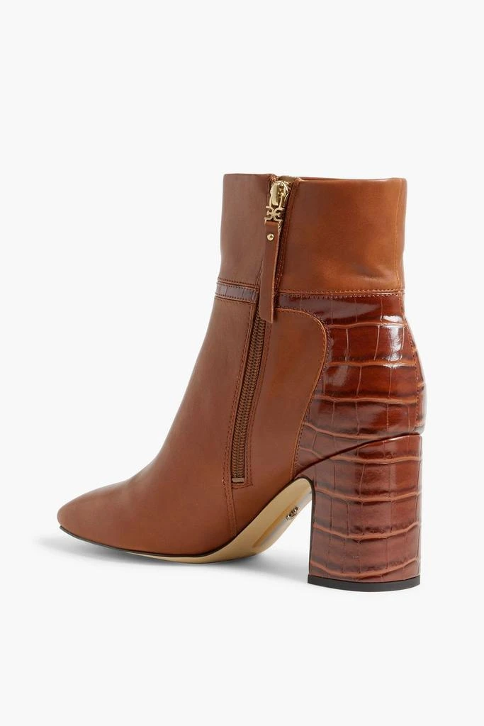 商品Sam Edelman|Florah faux smooth and croc-effect leather ankle boots,价格¥816,第3张图片详细描述