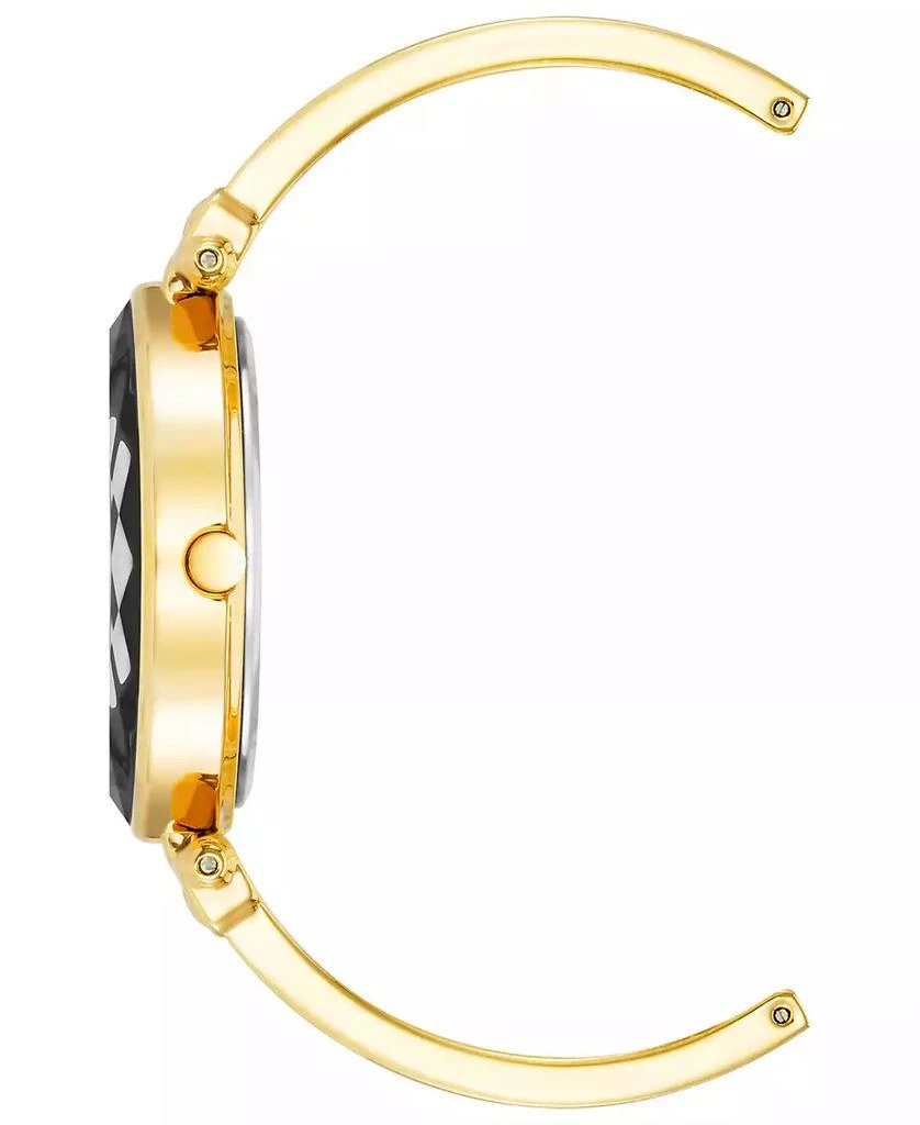 商品Anne Klein|Women's Three-Hand Quartz Gold-Tone Alloy with Black Enamel Bracelet Watch, 24mm,价格¥644,第2张图片详细描述