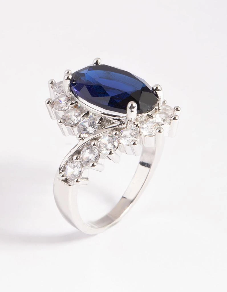 商品Lovisa|Rhodium Cubic Zirconia Vintage Sapphire Oval Ring,价格¥222,第3张图片详细描述