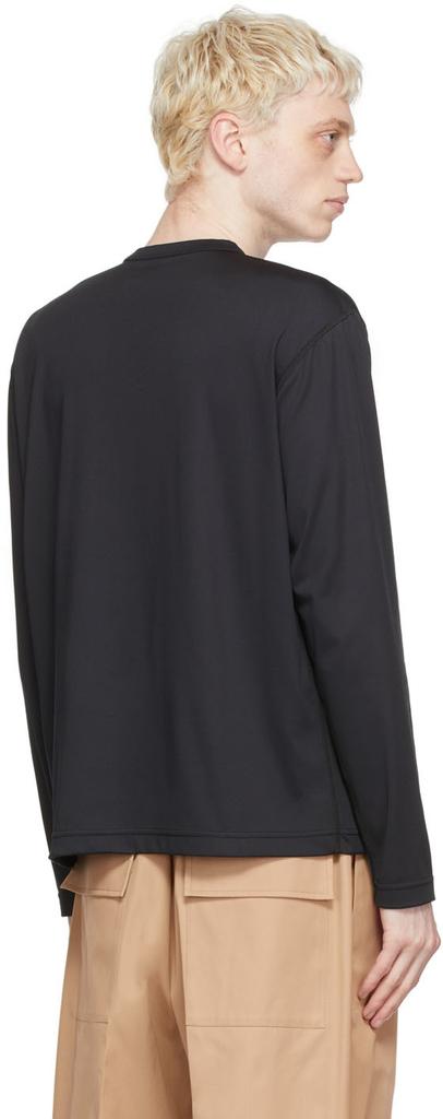 Black Polyester Long Sleeve T-Shirt商品第3张图片规格展示