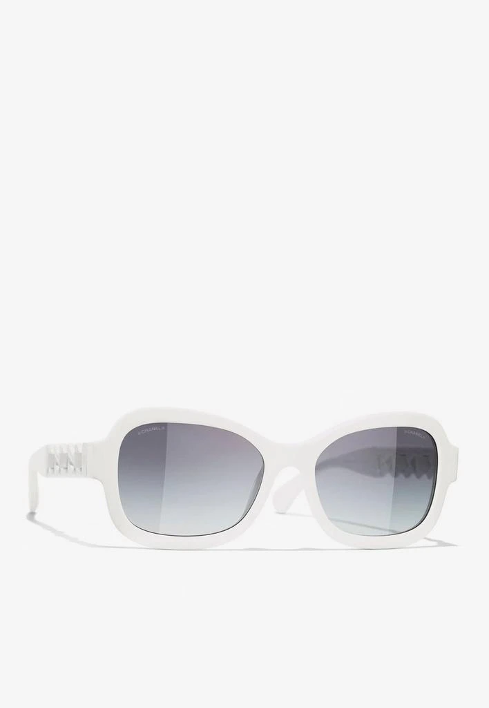 商品Chanel|Rectangular Sunglasses with Chain Detail,价格¥3182,第2张图片详细描述
