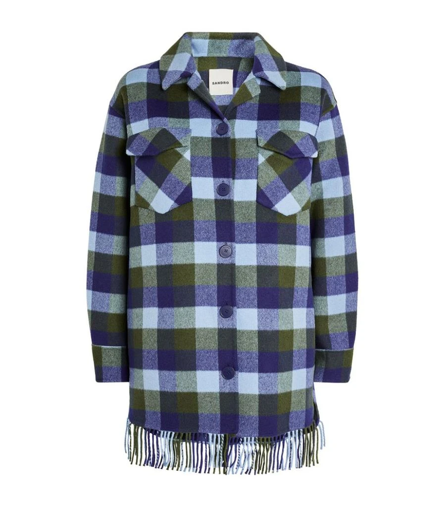 商品Sandro|Wool-Blend Check Jacket,价格¥2763,第1张图片