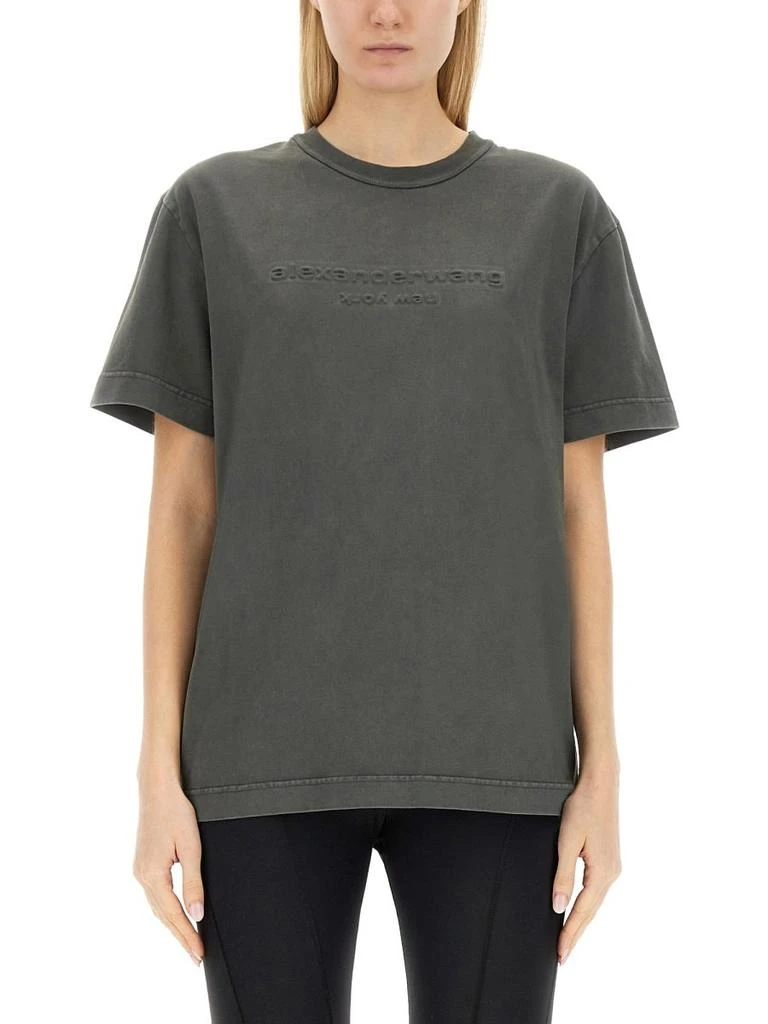 商品Alexander Wang|Alexander Wang Logo Embossed Crewneck T-Shirt,价格¥1575,第2张图片详细描述