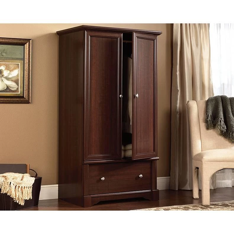 商品QuikFurn|Rustic Cherry Drawer and Garment Rod Wardrobe Armoire,价格¥5802,第2张图片详细描述